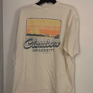 Comfort Colors Cream Clemson University Retro Sunset Graphic Tee